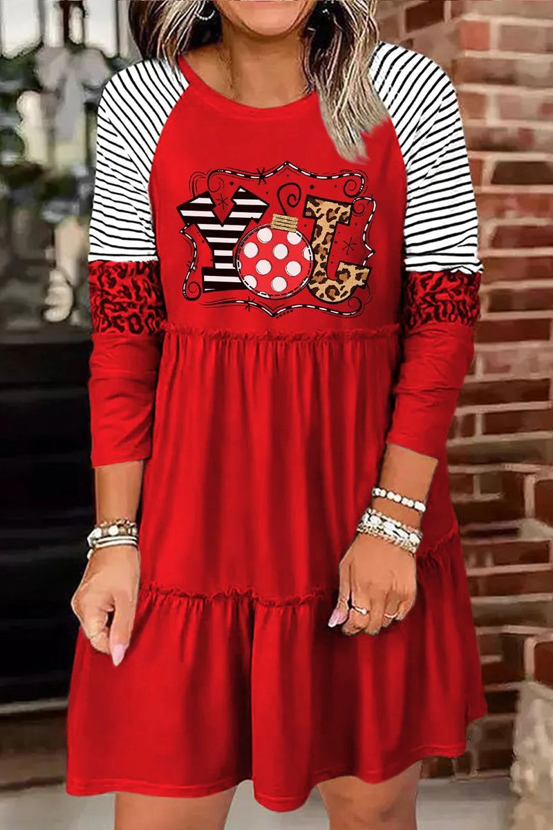 JOY Holiday Vibe Long Sleeve Dress